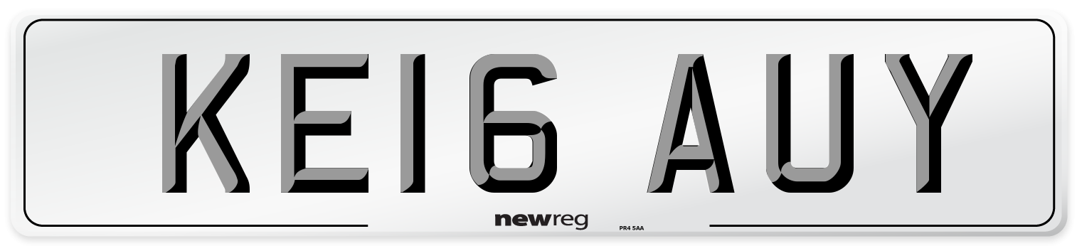 KE16 AUY Number Plate from New Reg